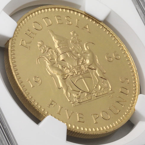 イギリス領ローデシア 1966年 エリザベス2世 5ポンド金貨 3枚セット PF63:4677121-001